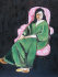 Henry Matisse - Loretta con vestito verde su fondo nero